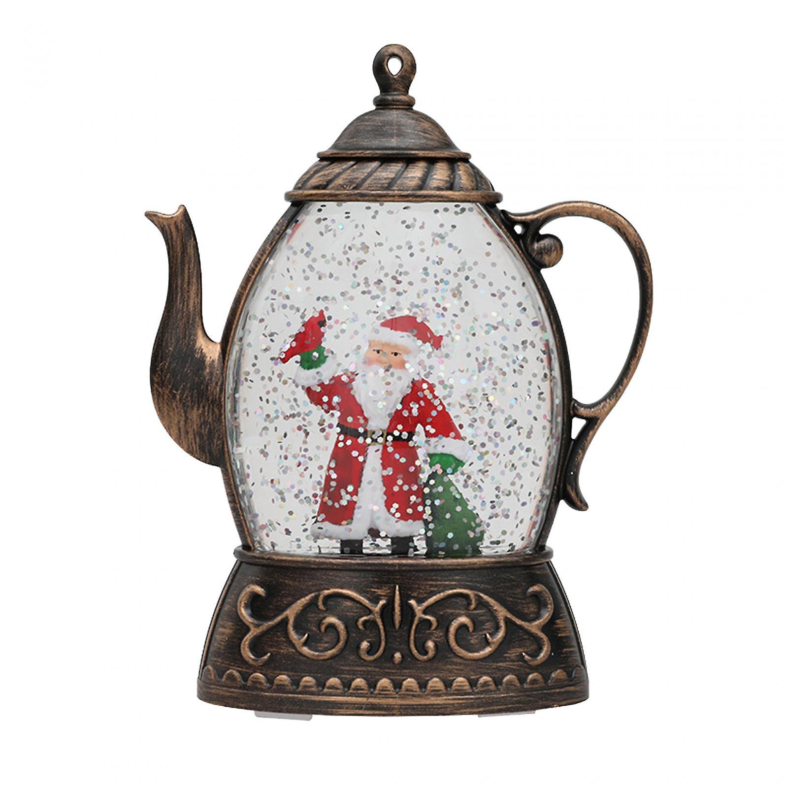 Christmas Led Kettle Lamp Table Centerpiece Festival Holiday Xmas Table Lamp Santa Claus