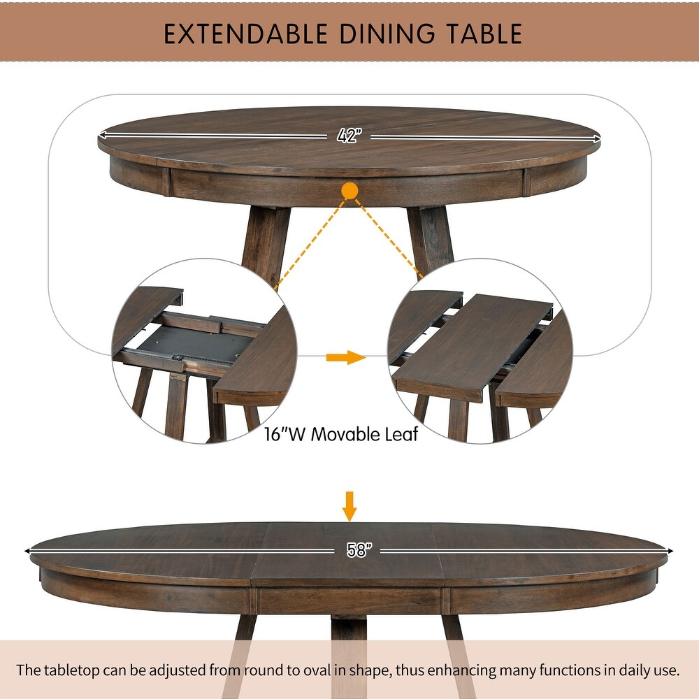 5 Piece Dining Set  Round Table with 16\