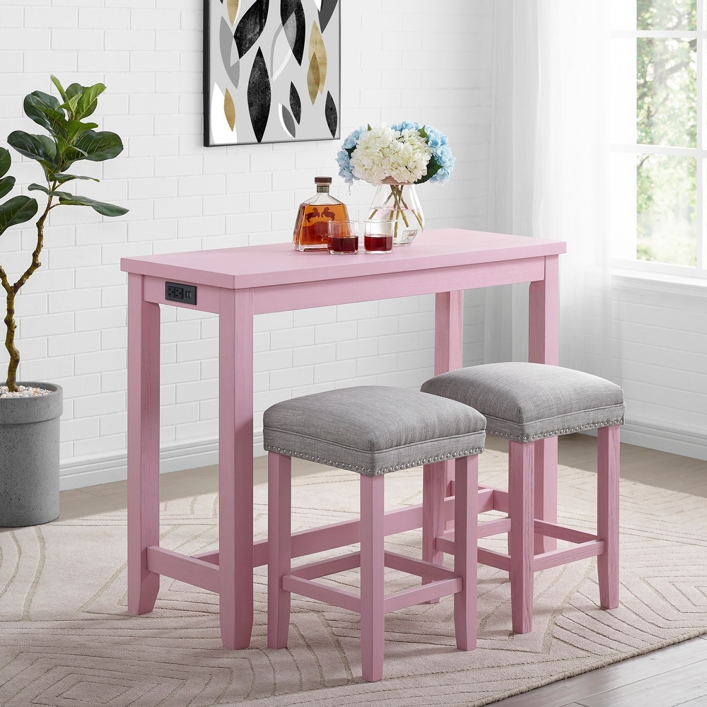 Chester Transitional Wood Counter Height Dining Set with USB and Power Outlets by Furniture of America