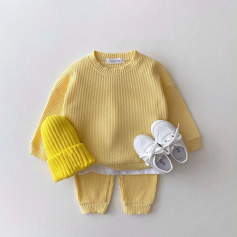 MILANCEL Autumn Baby Clothes Set  0-3 Y Infant Boys Casual Hoodie + Pants 2Pcs Suit Toddle Girls Loose Pullover Outdoor Clothing