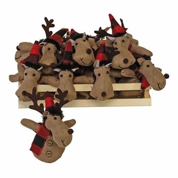 Plush Moose Ornament 6 Asst