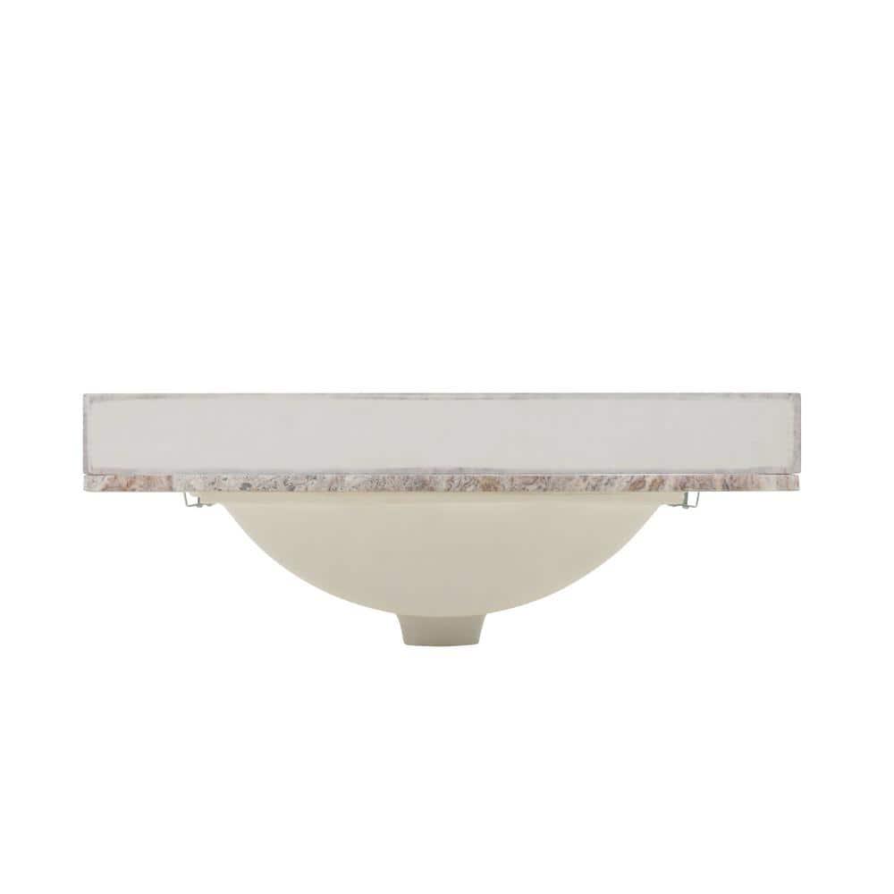 Home Decorators Collection 31 in W x 22 in D Stone Effects Cultured Marble Vanity Top in Cold Fusion with Undermount White Sink