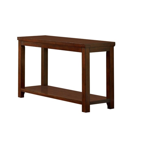 Furniture of America Ambelle 48-in. Cherry Solid Wood Sofa Table