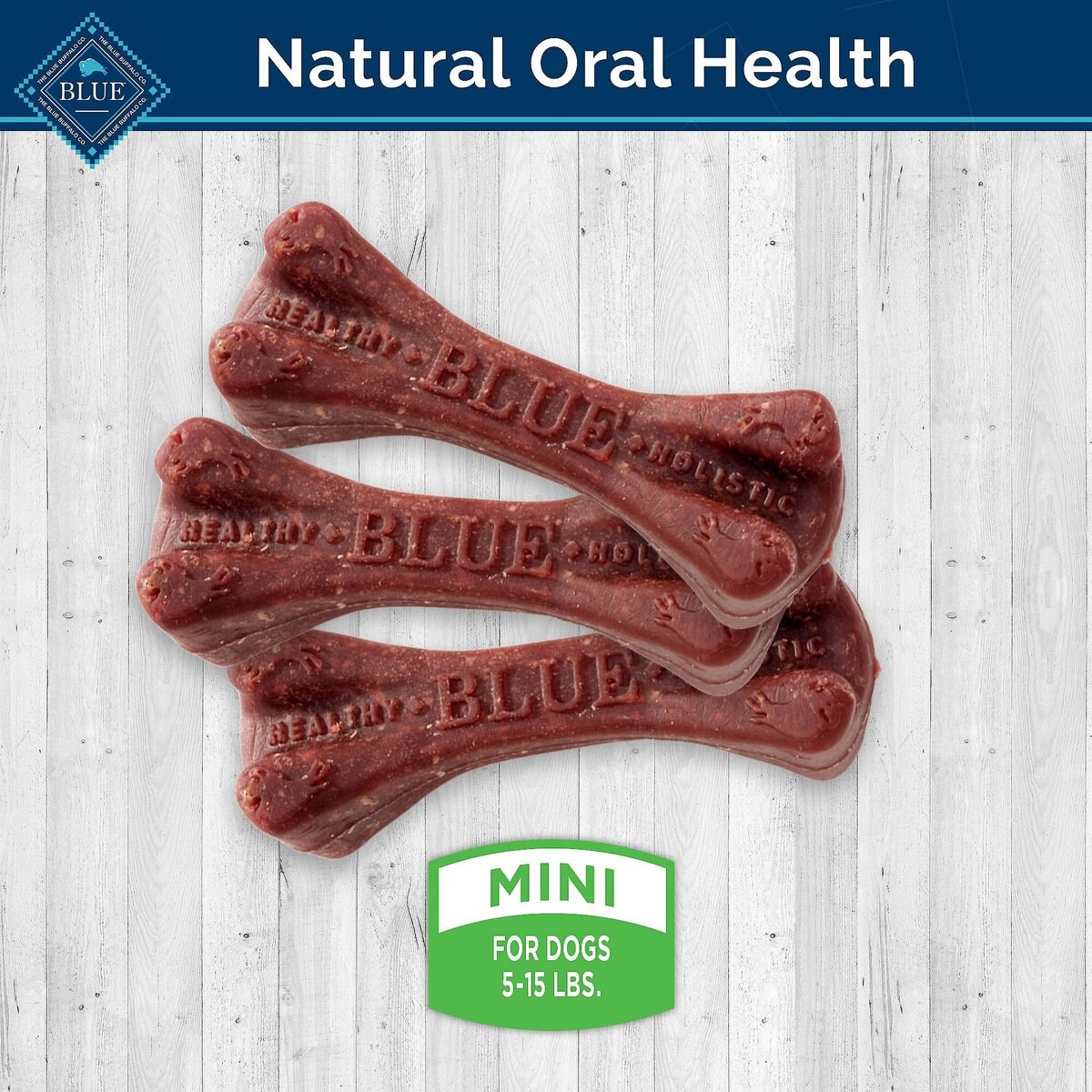 Blue Buffalo Dental Bones Mini All Natural Rawhide-Free Dental Dog Treats