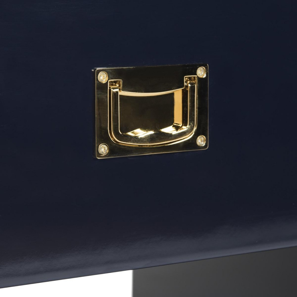 Maven Lacquer Side Table Navy   Contemporary   Side Tables And End Tables   by Peachtree Fine Furniture  Houzz