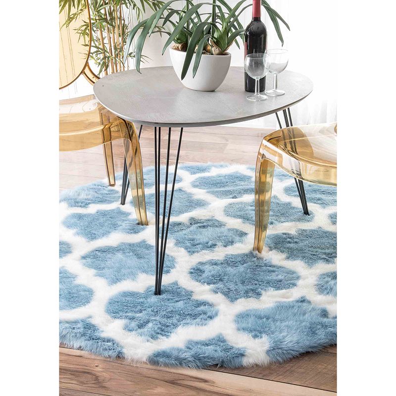 nuLOOM Precious Shaunna Trellis Faux Sheepskin Rug