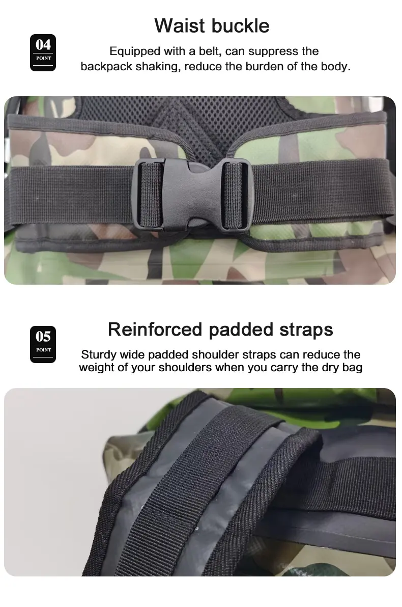 Camping Travel customized pvc waterproof dry bag hiking backpack