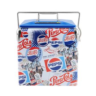 Permasteel 14 qt. Heritage Edition Small Portable Pepsi Cooler PS-205-14PE-WG