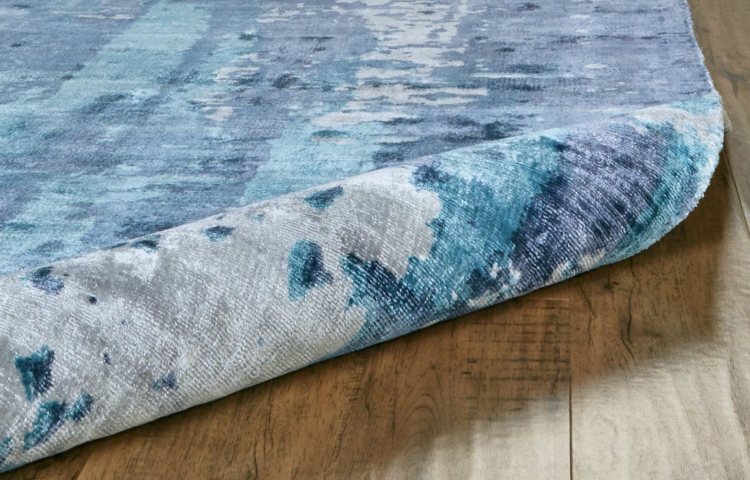 Cashel Hand Woven Navy and Ocean Blue Rug by BD Fine