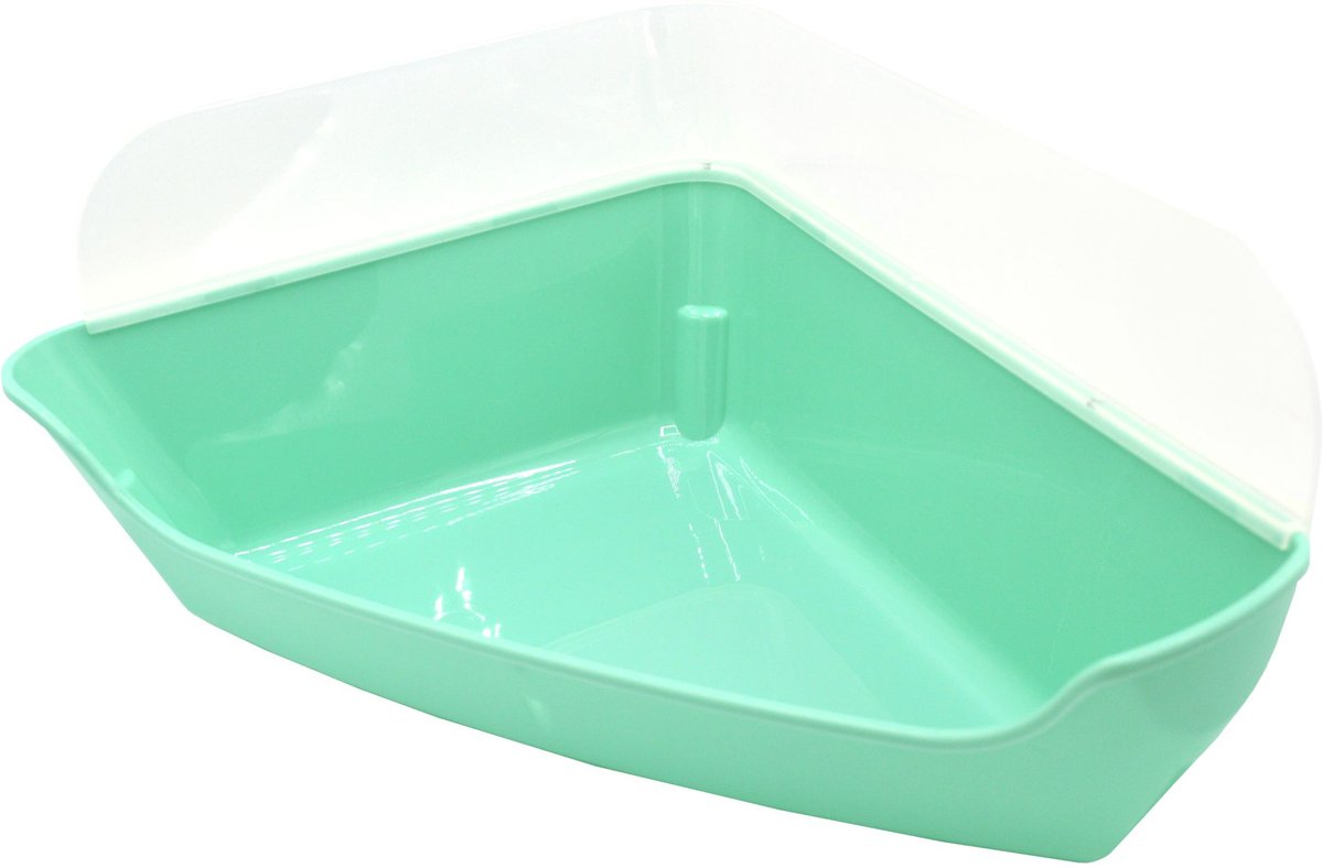 Oxbow Enriched Life Corner Small Animal Litter Pan With Removable Shield