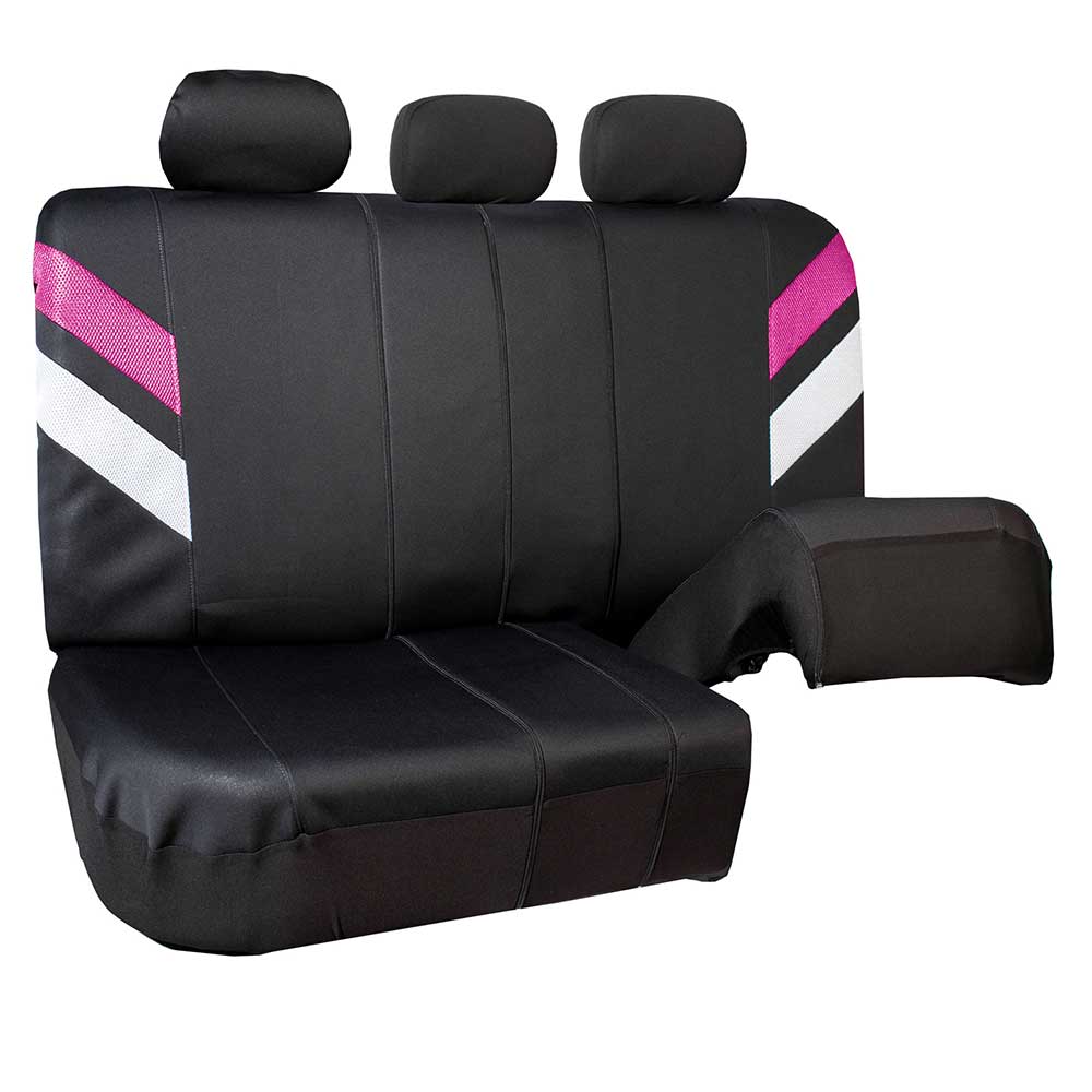 FH Group Modern Edge AFFB086PINK115 Pink Neoprene Full Set Car Seat Cover with Air Freshener