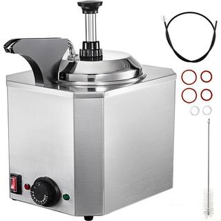 VEVOR Cheese Dispenser with Pump 2.4 Qt. Capacity Cheese Warmer Stainless Steel Hot Fudge Warmer 650W Cheese Dispenser DRNZB1TBJR0000001V1