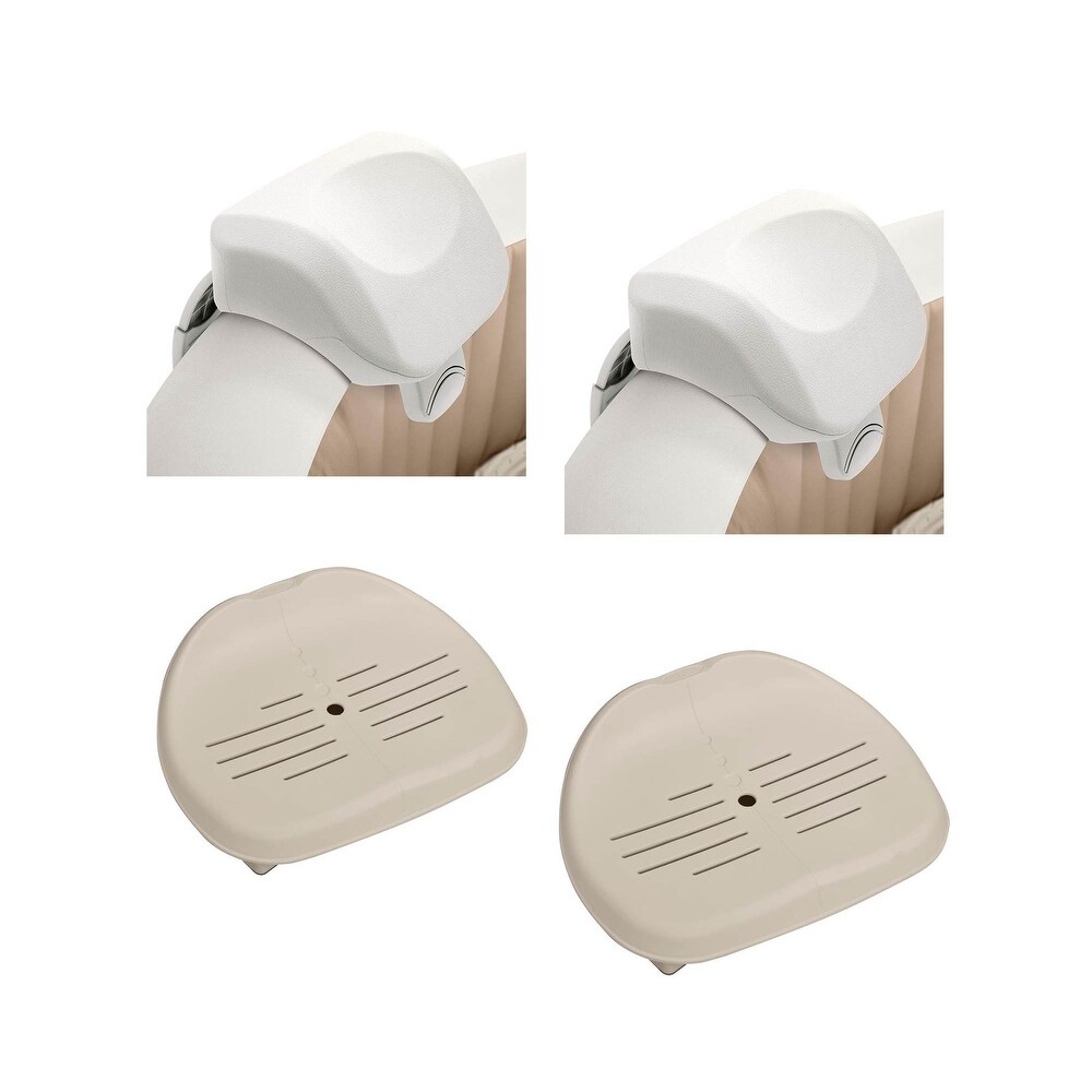 Intex 28505E PureSpa Foam Headrest (2 Pack)   Intex 28502E Hot Tub Seat (2 Pack)