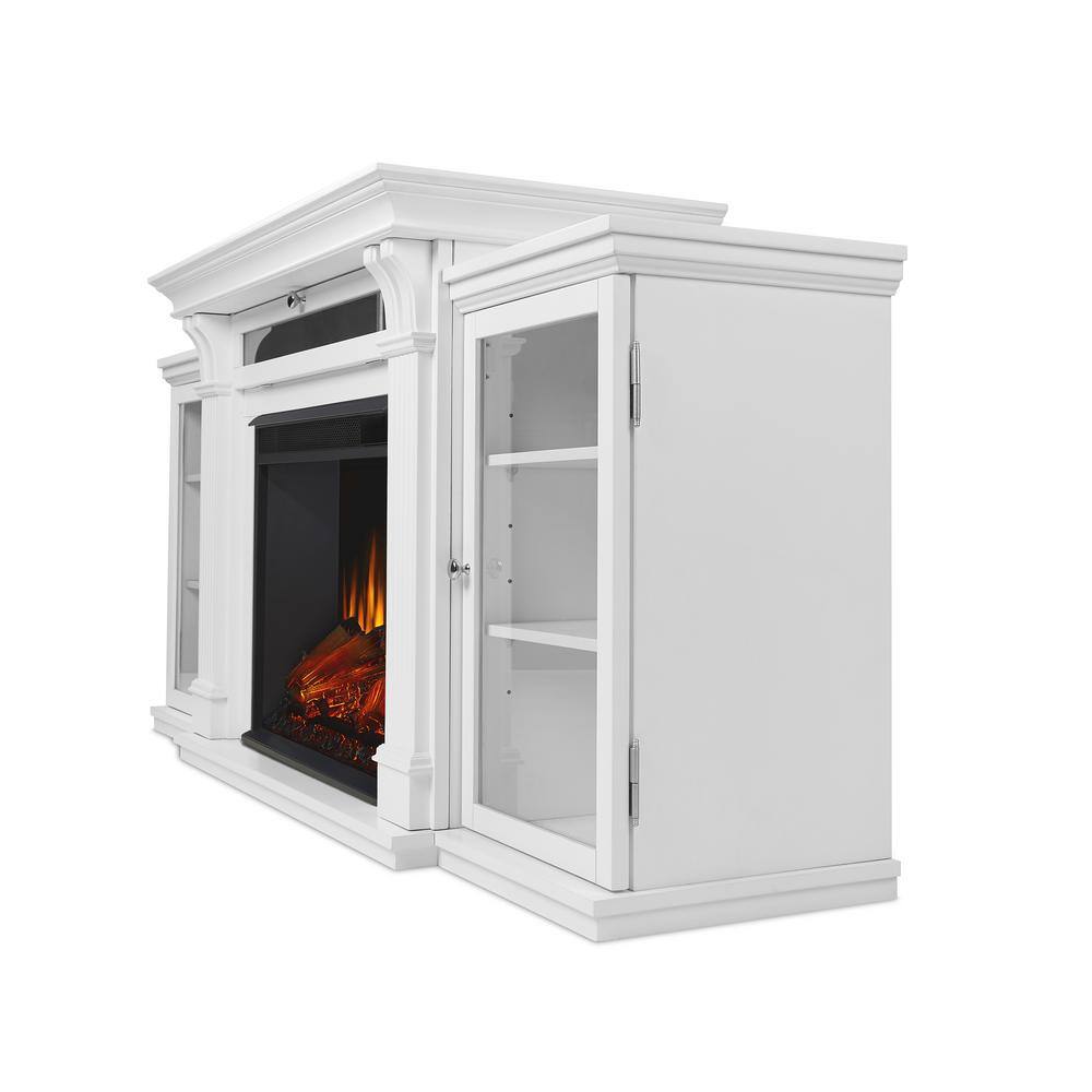 Real Flame Calie 67 in. Electric Fireplace TV Stand Entertainment Center in White 7720E-W