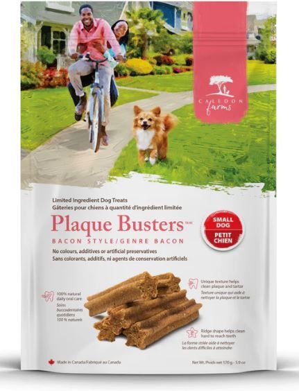 Caledon Farms Plaque Busters Small Bacon Dog Treats， 5.9-oz bag