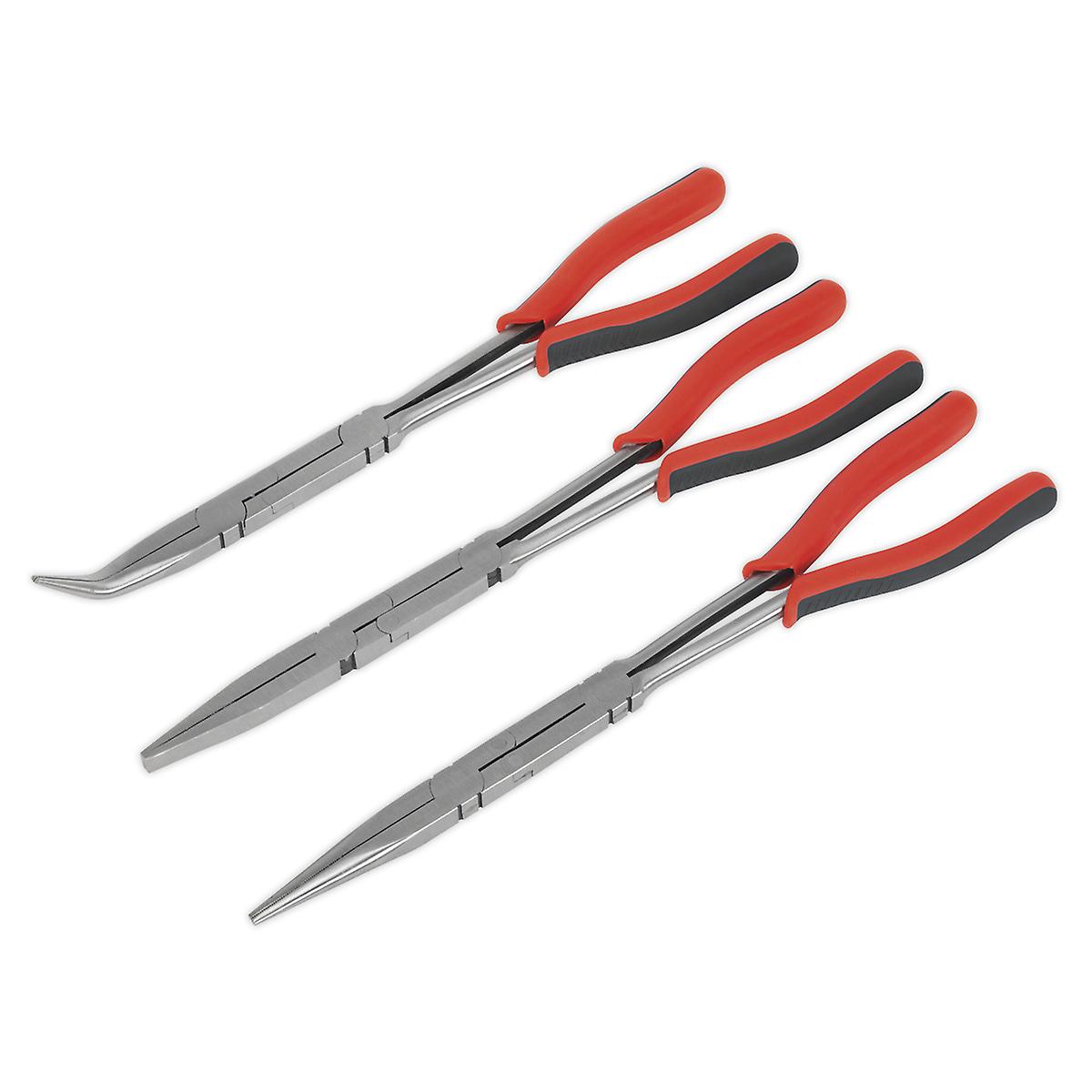 Sealey Ak8580 Double Joint Pliers Set 3Pc Long Reach 335Mm