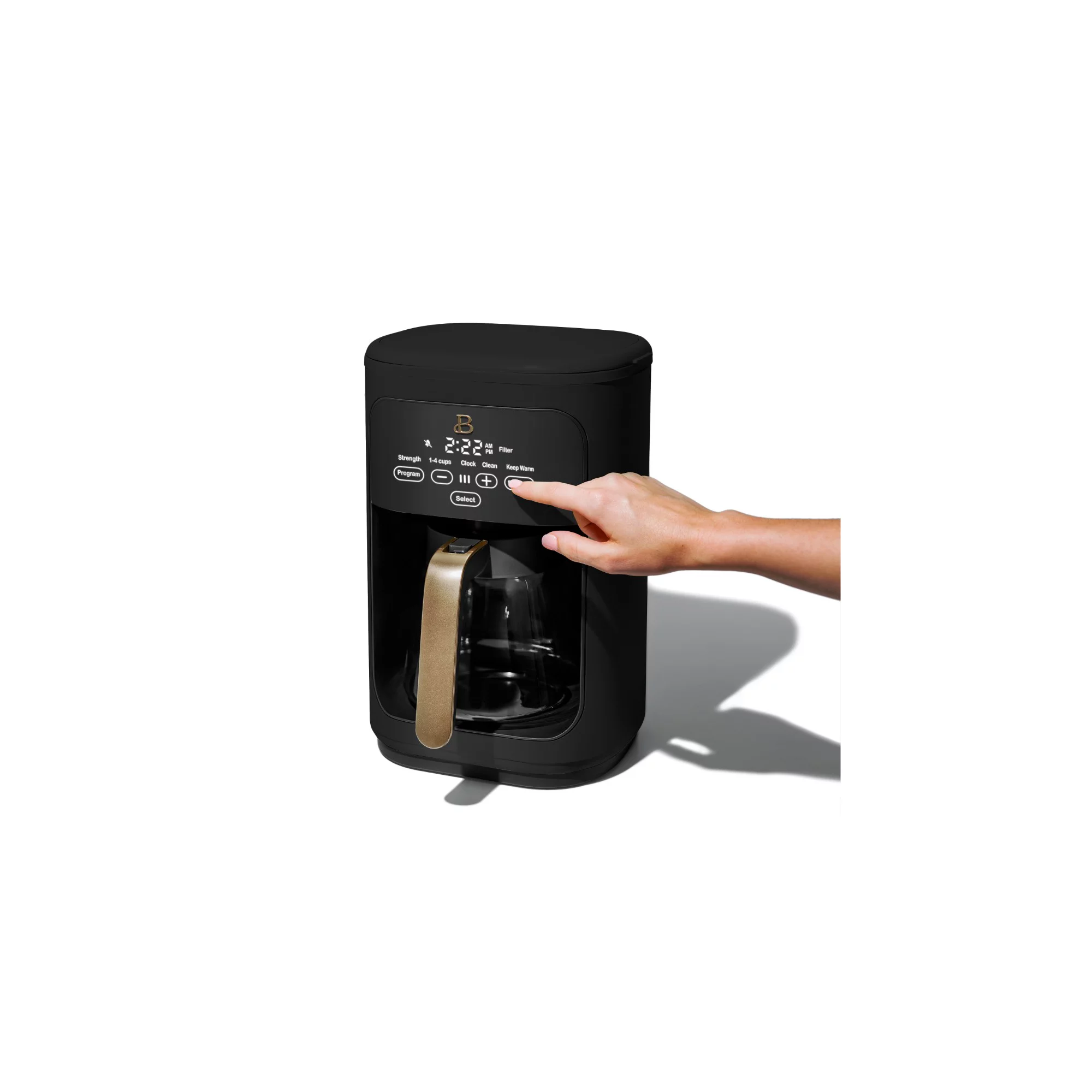 Beautiful 14 Cup Programmable Touchscreen Coffee Maker， Black Sesame by Drew Barrymore