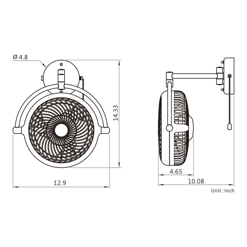 matrix decor 8 in. Indoor Walnut Wall Mount Ceiling Fan MD-F6103110V