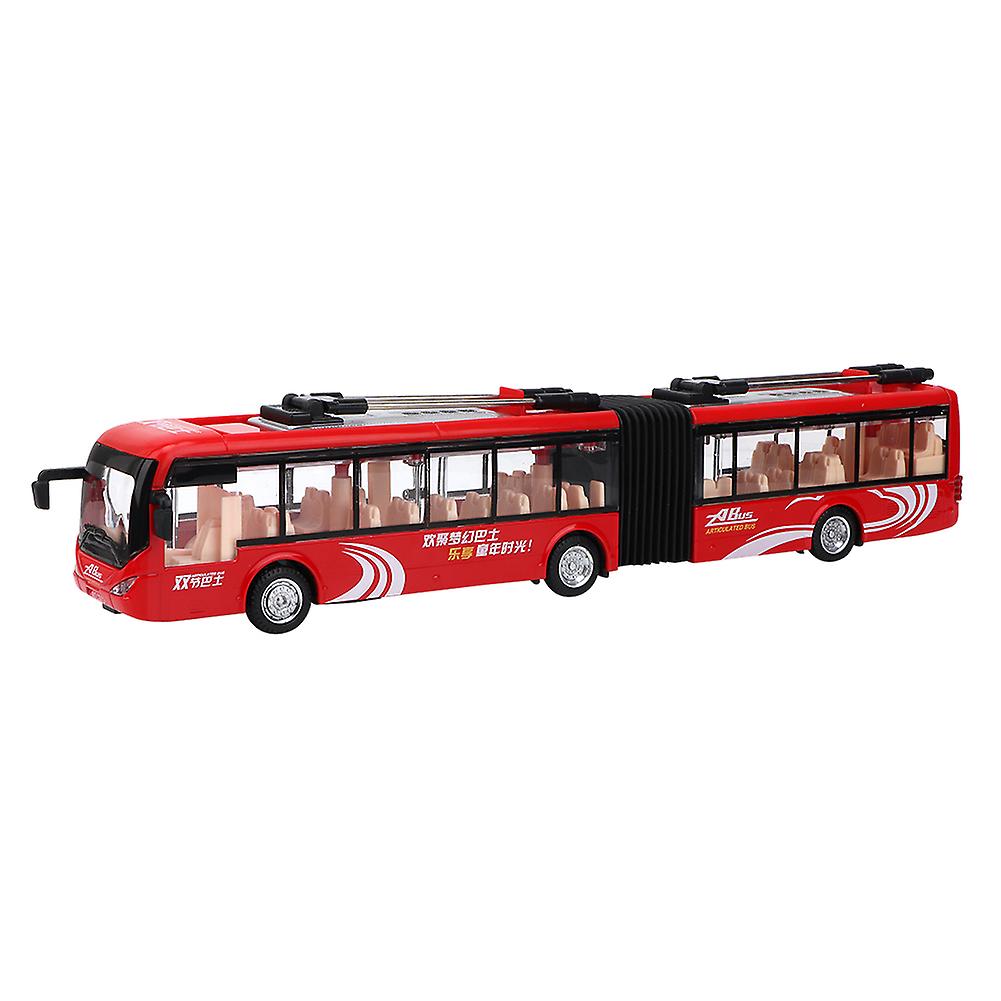 1:48 Cs0133 Electronic City Bus Light Car Educational Toy For Children Kids Traffic Model(red)