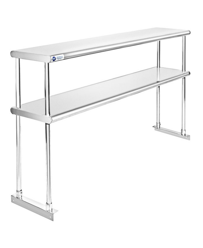 GRIDMANN NSF Commercial Stainless Steel Double Overshelf 60 x 12 for Prep and Work Table