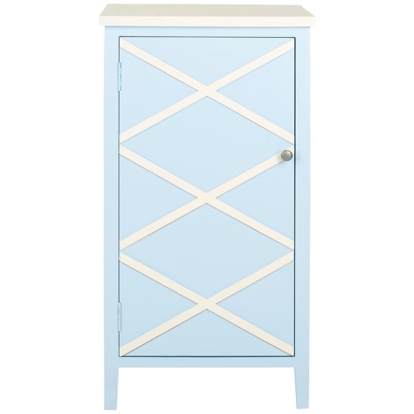 SAFAVIEH Cary Light Blue/ White Storage Small Cabinet - 0