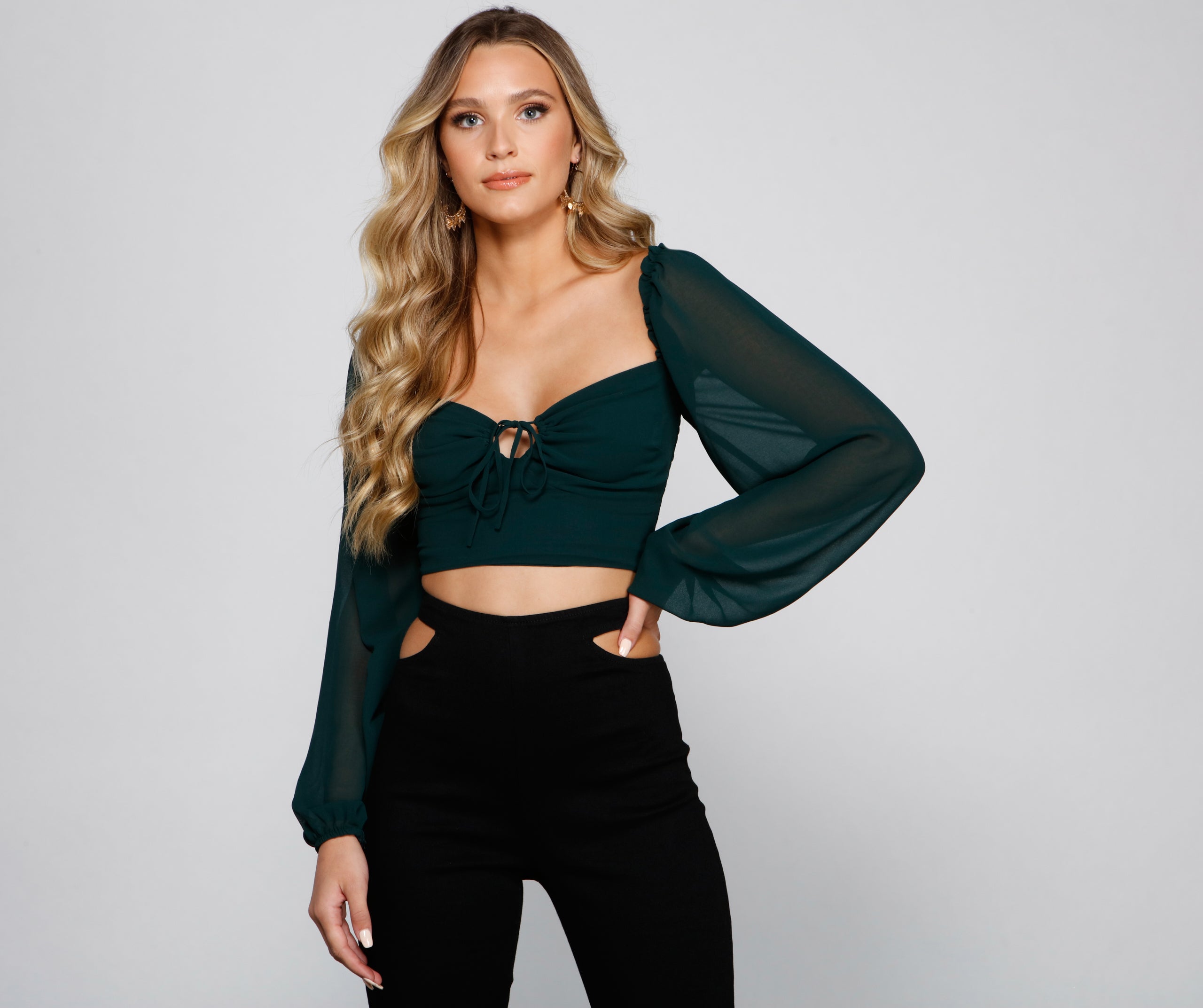 Chic Appeal Long Sleeve Crop Top