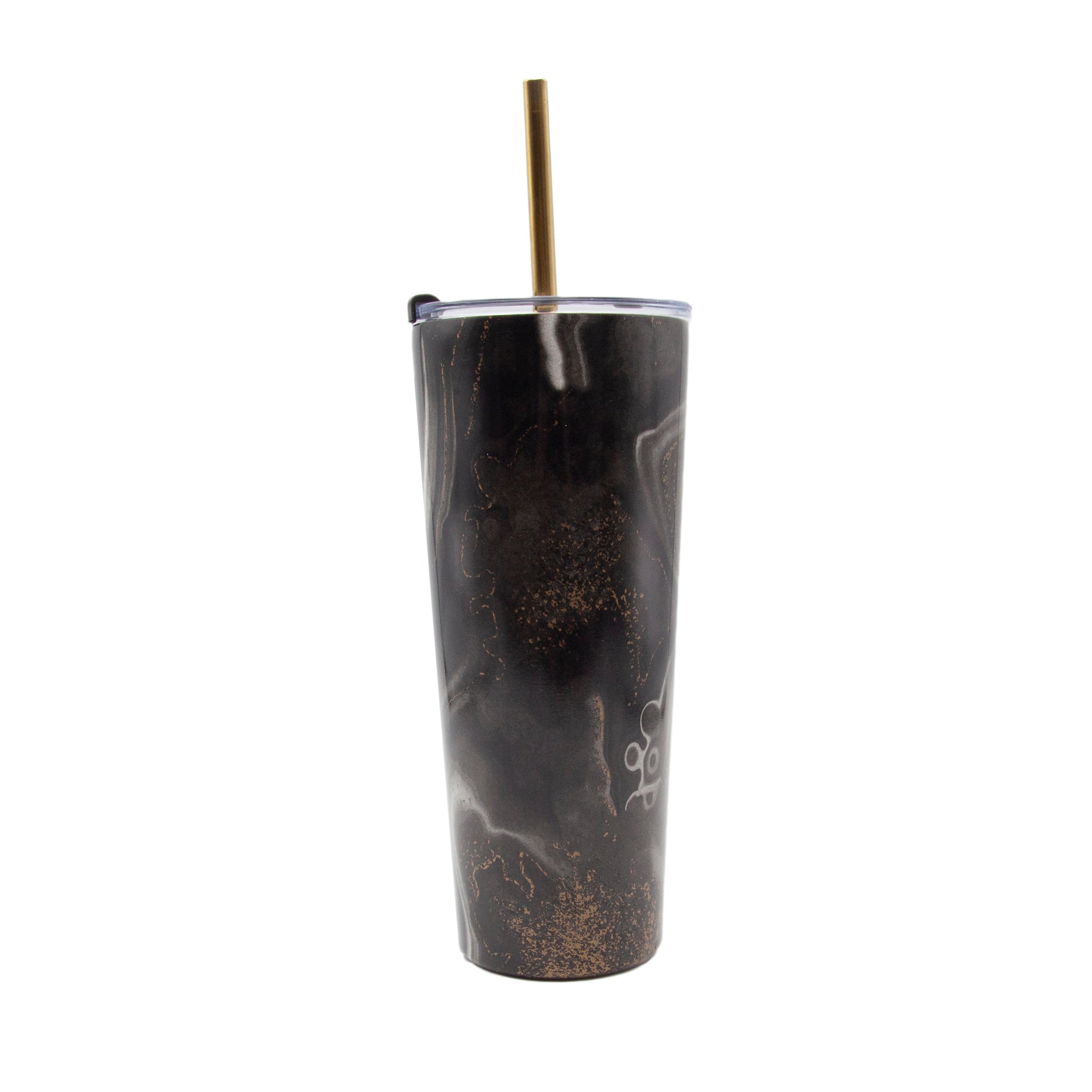 24 Oz Black Geo Insulated Tumblers, Set Of 2