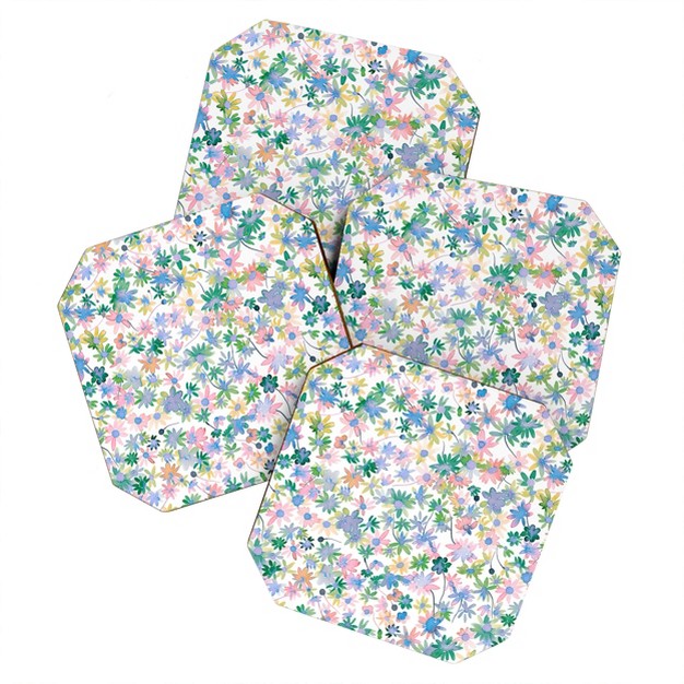 Ninola Design Daisies Spring Bloom Set Of 4 Coasters Deny Designs