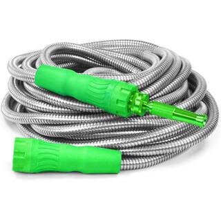 BERNINI FOUNTAINS Pro 58 in Dia x 50 ft. Length Light Kink Free Metal Hose - Green LG3857GG