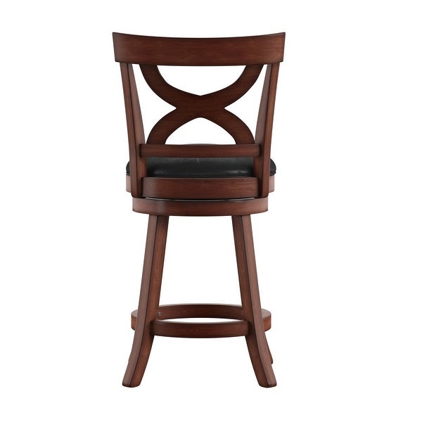 Crosby Cherry X-back 24-inch Swivel High Back Counter Stool by iNSPIRE Q Classic