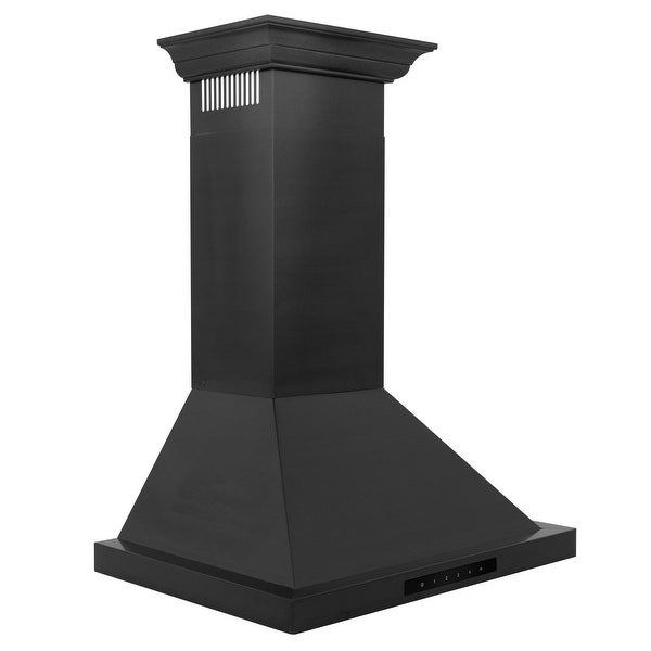 ZLINE Black Stainless Steel Convertible Vent Wall Mount Range Hood