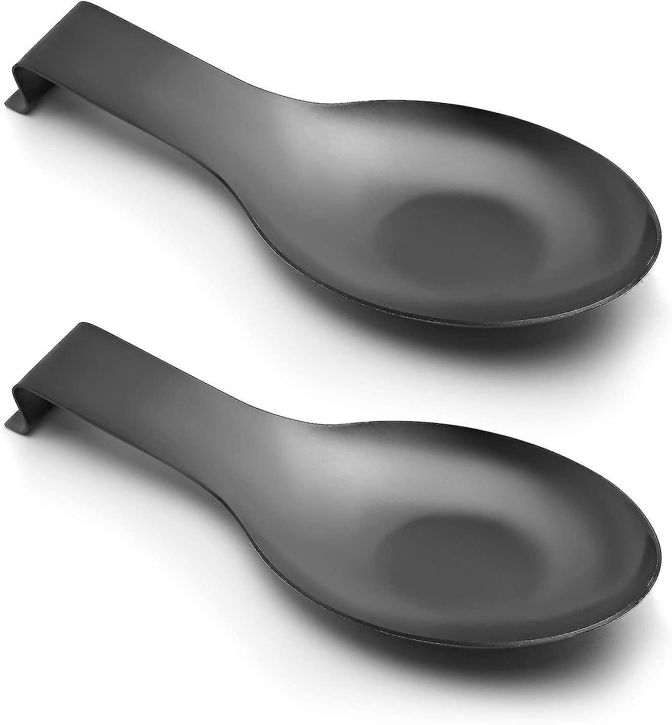 2 Stainless Steel Black Spoon Holders， Large Spatula Holder For Stove Top Rust Prevention