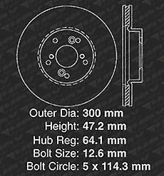 [Front + Rear] Rotors w/Ceramic Pads Geomet OE Brakes (2003 05 06 07 2008 TSX)