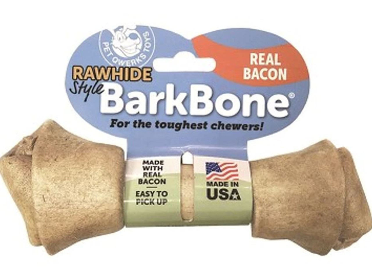 Pet Qwerks Rawhide Style Barkbone Nylon Dog Chew， Bacon