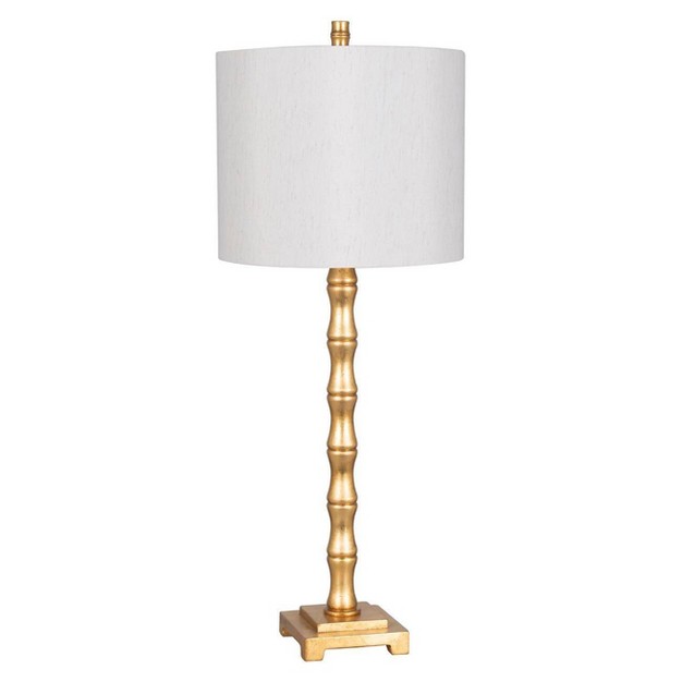 Large Bamboo Table Lamp includes Led Light Bulb Brass