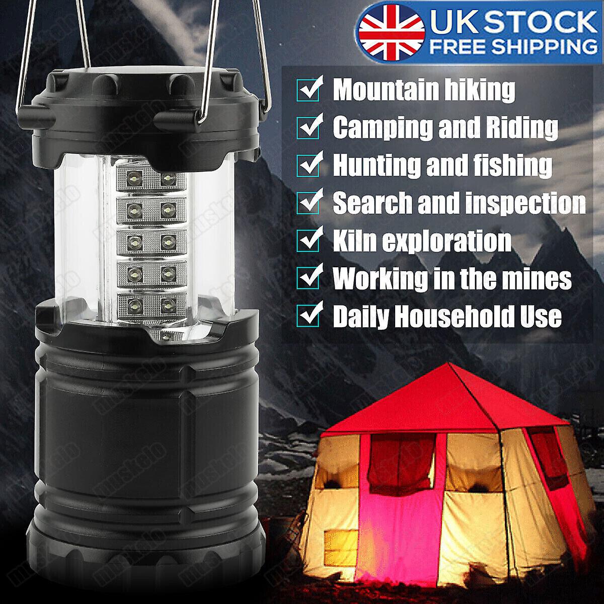 Portable Led Cob Lantern Camping Torch Battery Operated Tent Lamp Night Light Uk W12388519