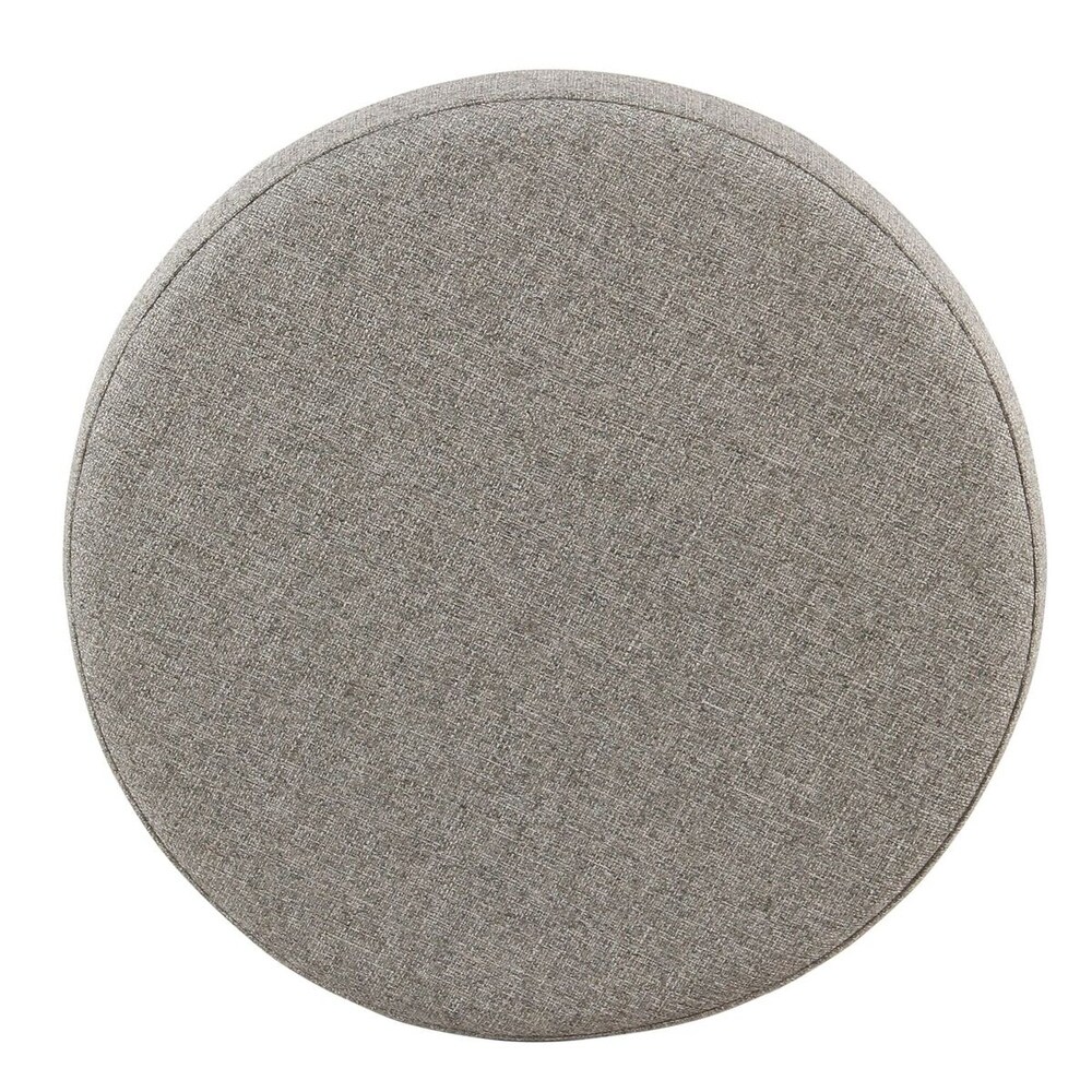 Porch   Den Parkchester Light Gray Tweed Round Storage Ottoman