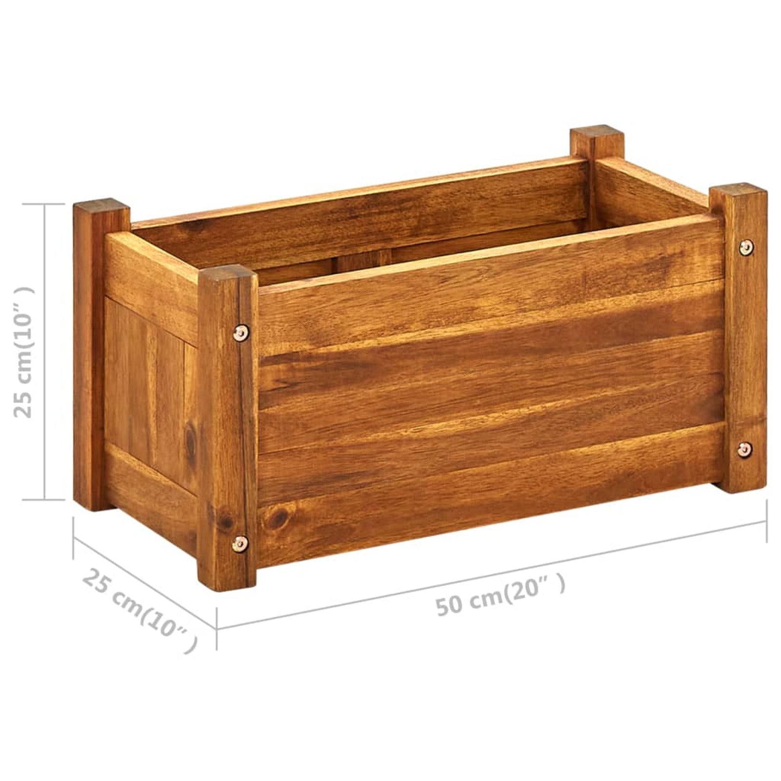 Carevas Garden Raised Bed Acacia Wood 19.7"x9.8"x9.8"