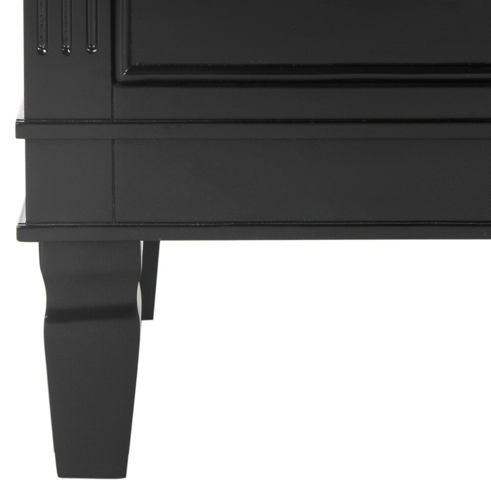 SAFAVIEH Kira Three Drawer Black / Black Night Stand