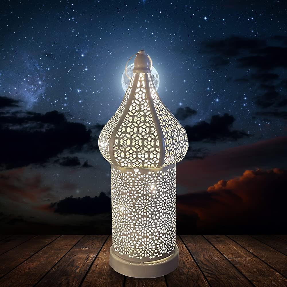 1 Pcs Moroccan Lantern， Battery Operated Lamp