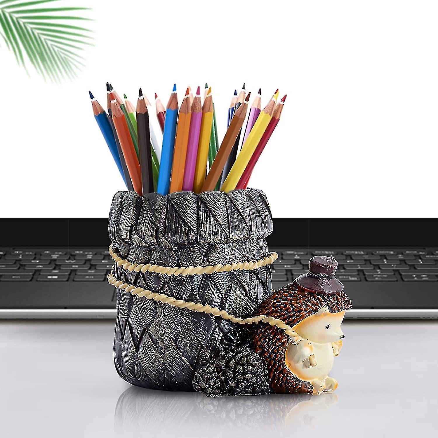 Statue Ornament Hedgehog Pen Holder Learning Ornament Desk Office