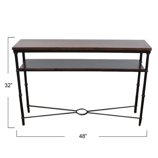 Saratoga Rustic Solid Wood and Iron Console Table