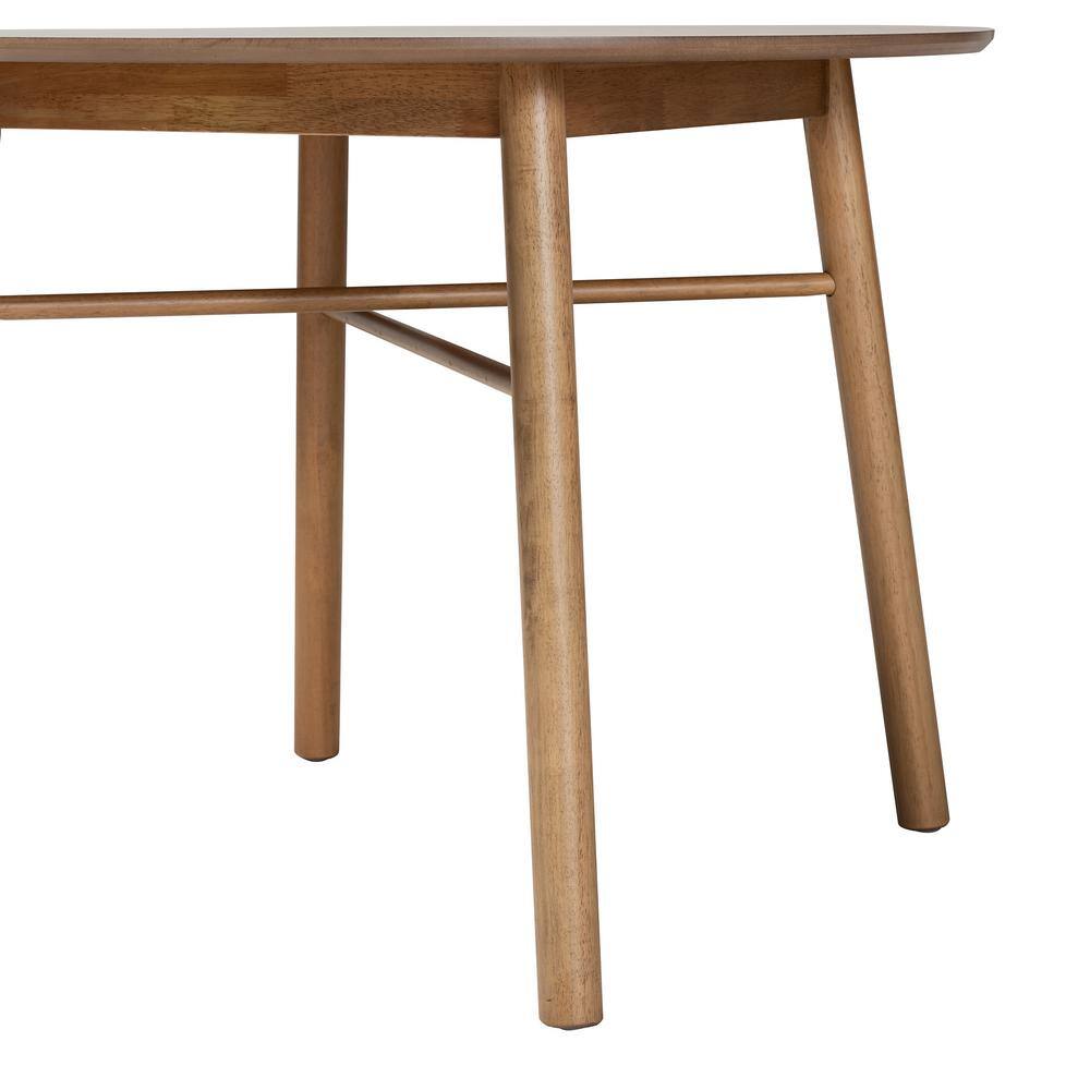 Baxton Studio Denmark 39.4 in. Round Oak Brown Wood Top Dining Table (Seats 4) 224-12947-HD