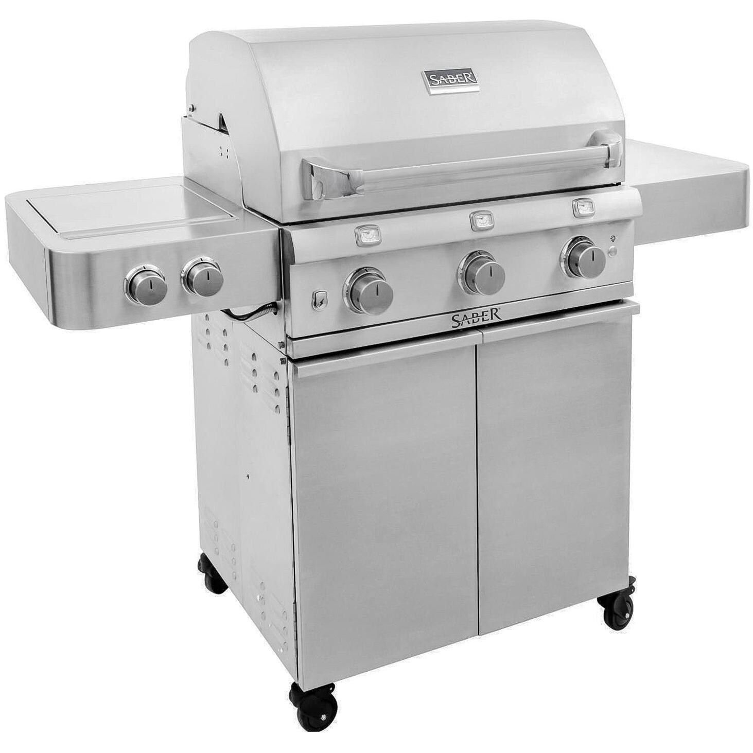 Saber Premium 500 32-Inch 3-Burner Infrared Propane Gas Grill With Dual Ring Side Burner