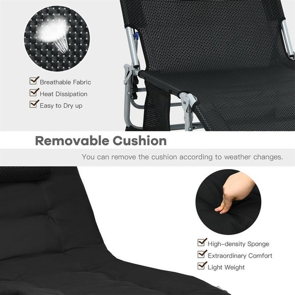 4-Fold Oversize Padded Folding Lounge Chair