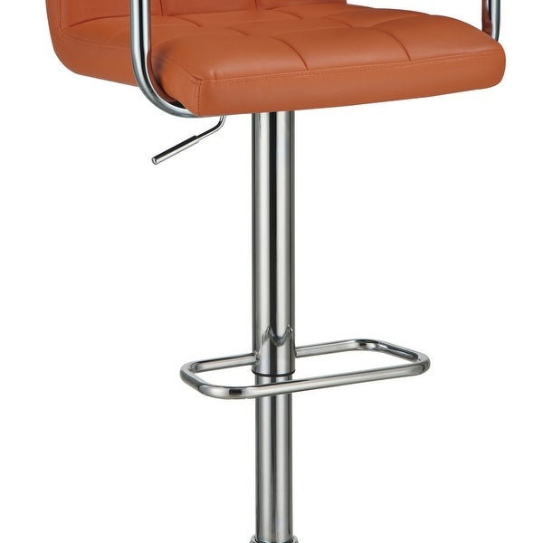 Grid Adjustable Swiveling Bar Stool， Orange - 43 H x 20.75 W x 19 L Inches