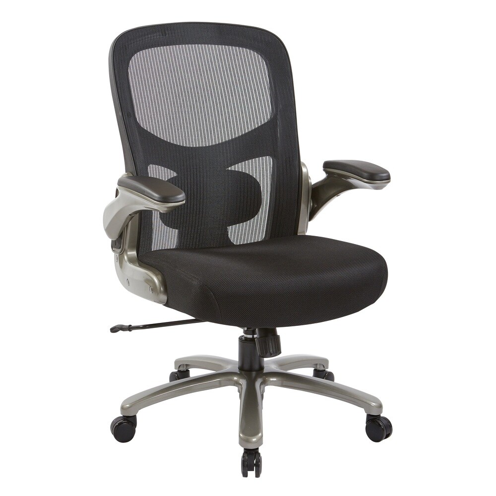 Big and Tall Black Mesh Back and Seat Executive Office Chair with Titanium Base