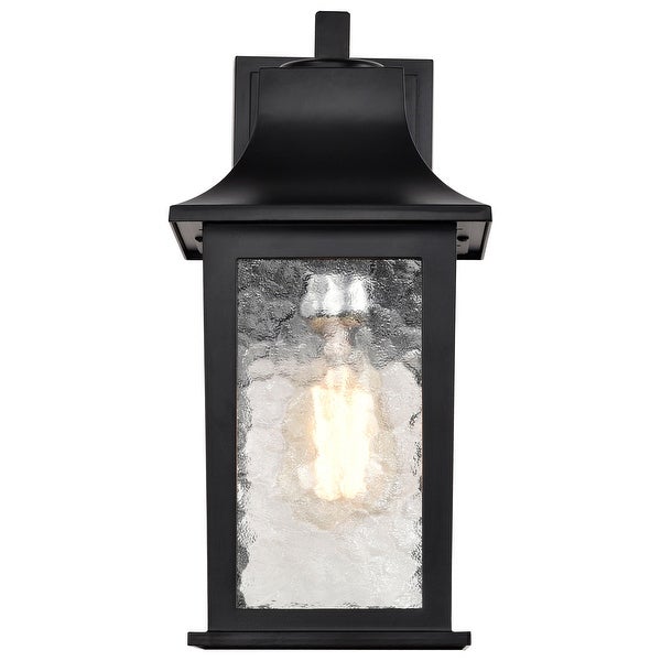 Stillwell Outdoor Small Wall Light Matte Black Finish Clear Water Glass Shopping - The Best Deals on Outdoor Wall Lanterns | 40765005