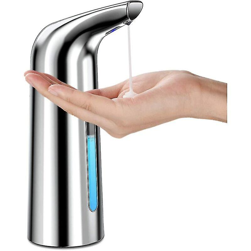 Automatic Soap Dispenser With Sensor， Waterproof Touchless Infrared Soap Dispenser For Bathroom， Kitchens， Hotel， Restaurant - Silver