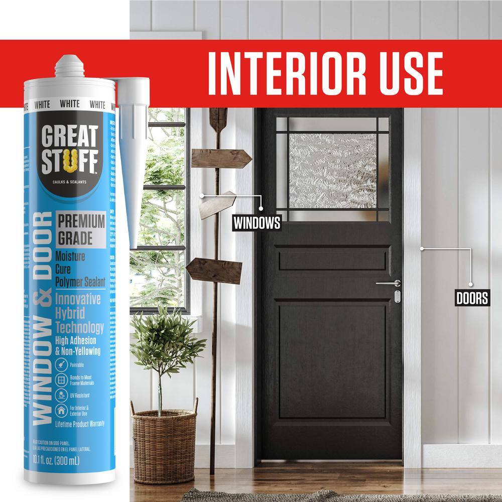 GREAT STUFF 10.1 fl. oz. Gray Premium Window and Door Hybrid Polymer Sealant (2-Pack) 99DOOR3038X02